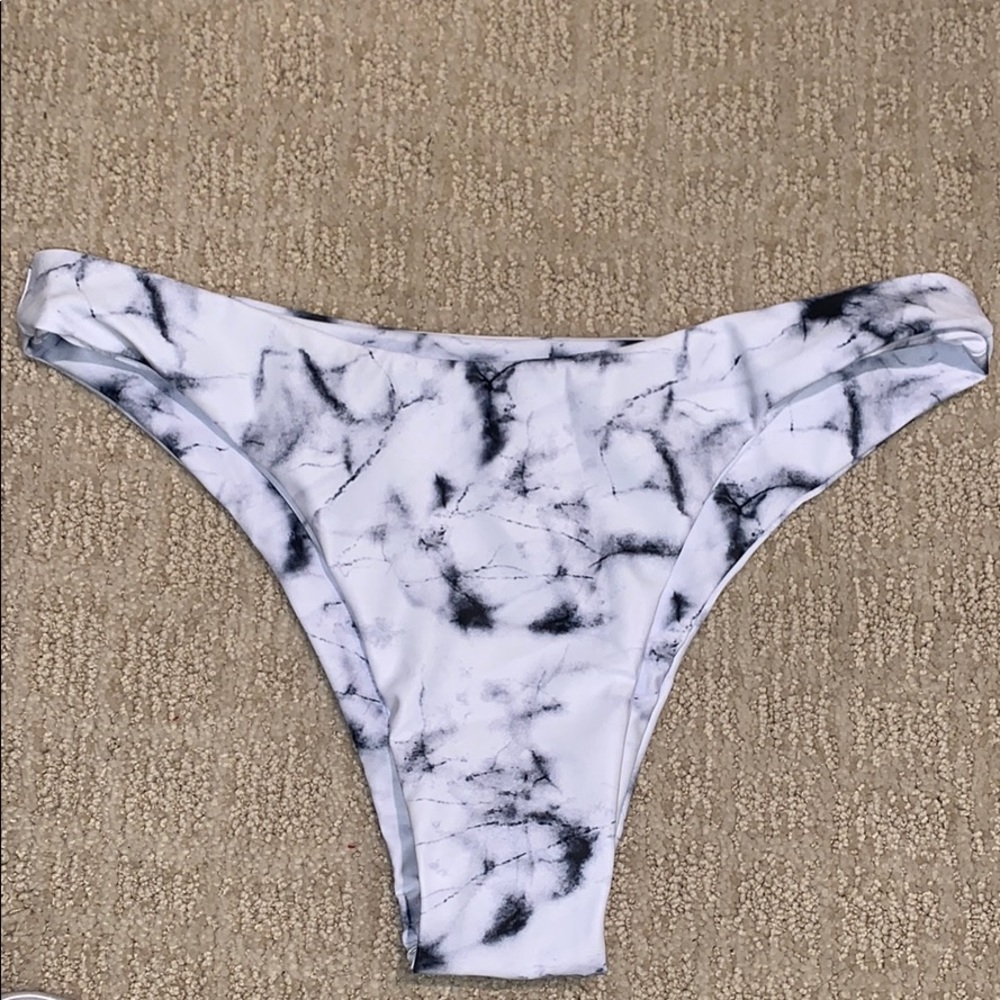High rise marble bikini bottoms